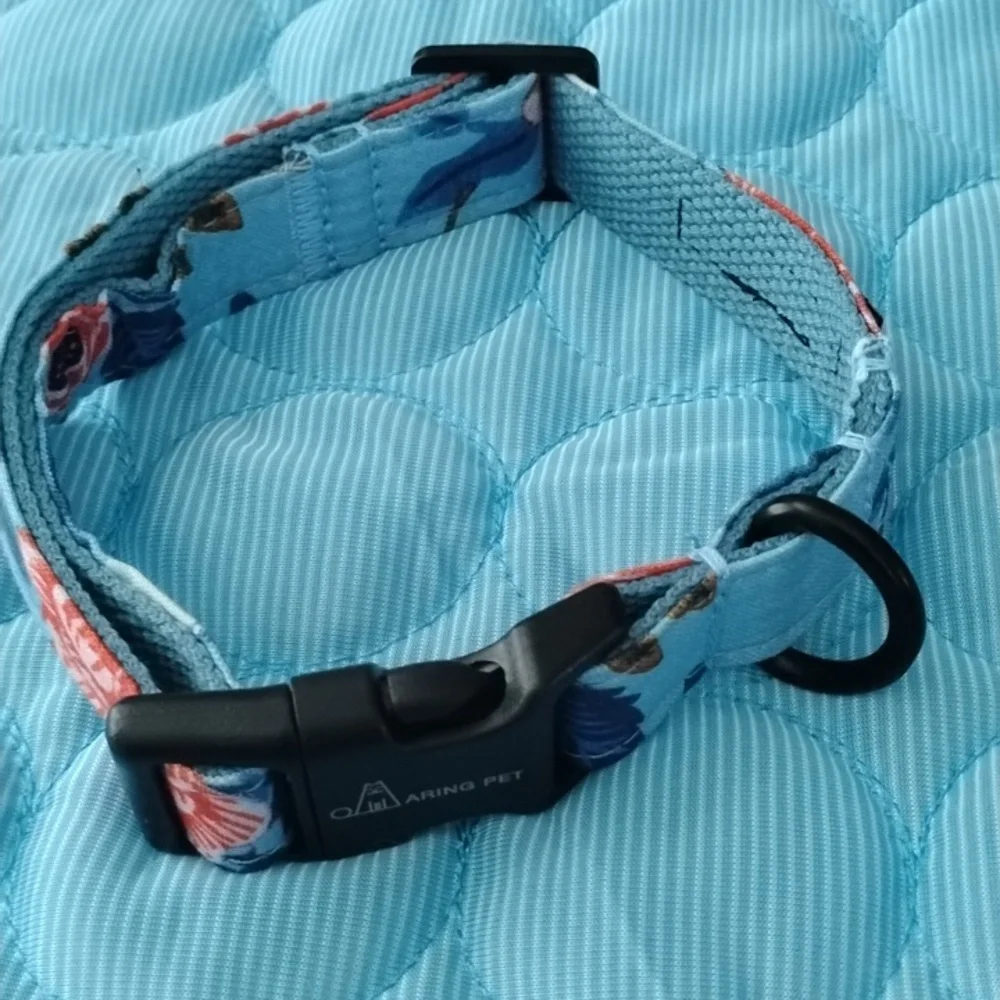 Blue Floral Dog Collar